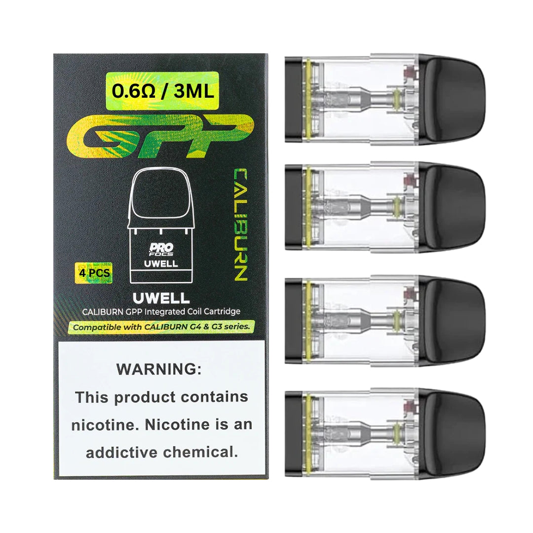 Uwell Caliburn GPP Replacement Pods 0.6 ohm 4 Pack.