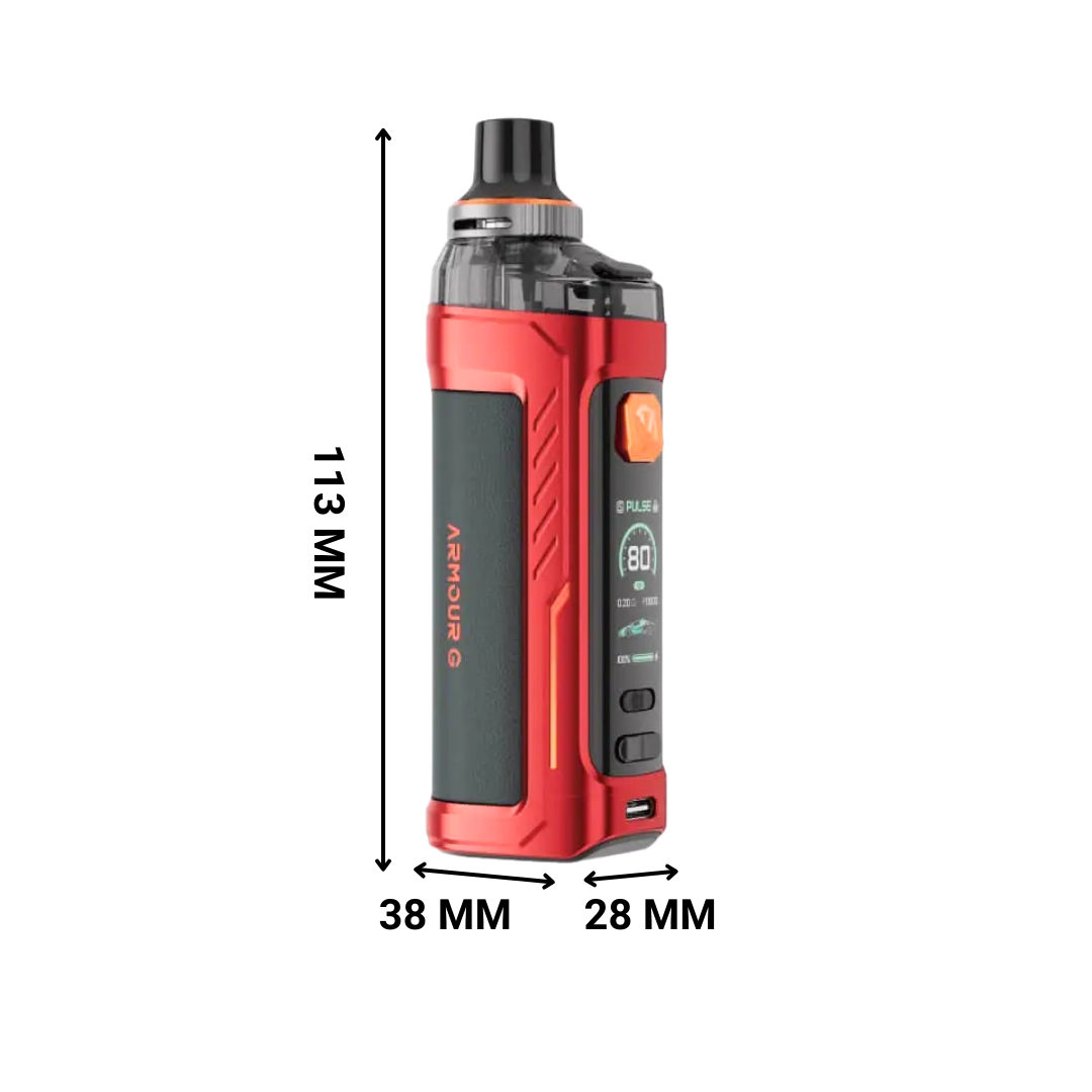 Vaporesso Armour G Pod Kit: DTL vaping, 5-80W, 3000mAh battery. Durable, leak-proof design with GTX coil compatibility 3.