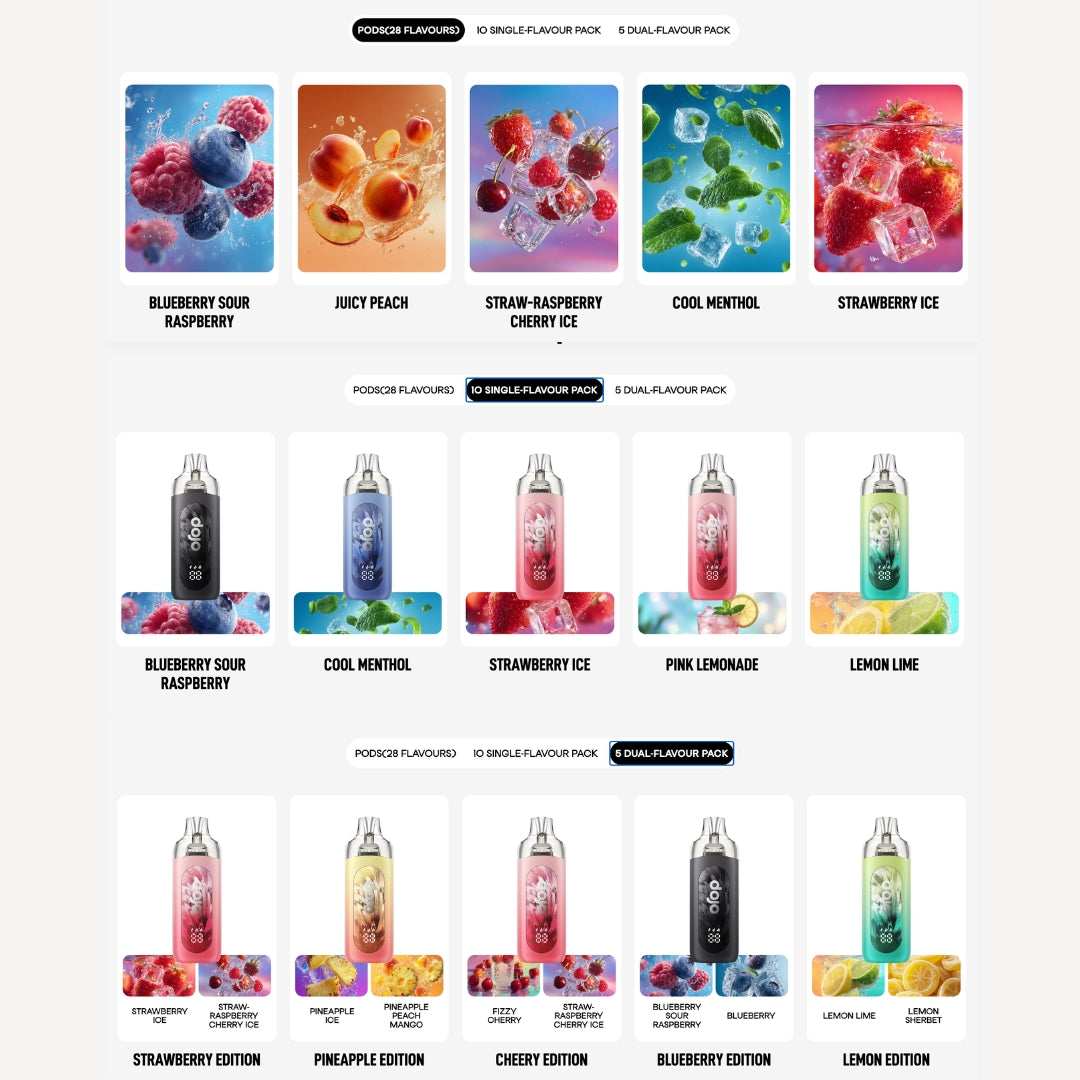 Vaporesso Dojo 30k Pro Prefilled Pod Kit 30000 Puffs Flavours.