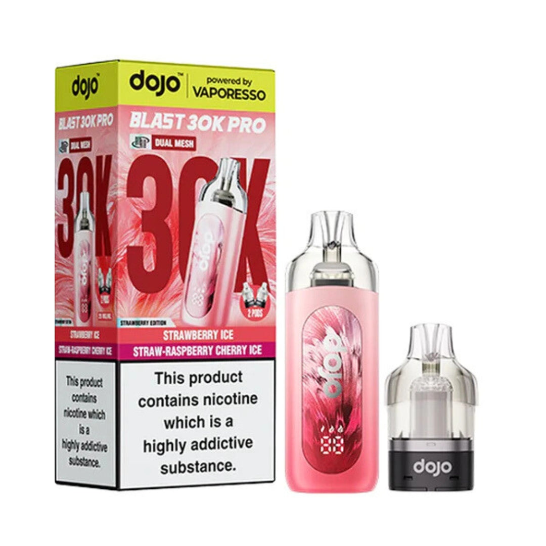 Vaporesso Dojo 30k Pro Prefilled Pod Kit 30000 Puffs Strawberry Edition.