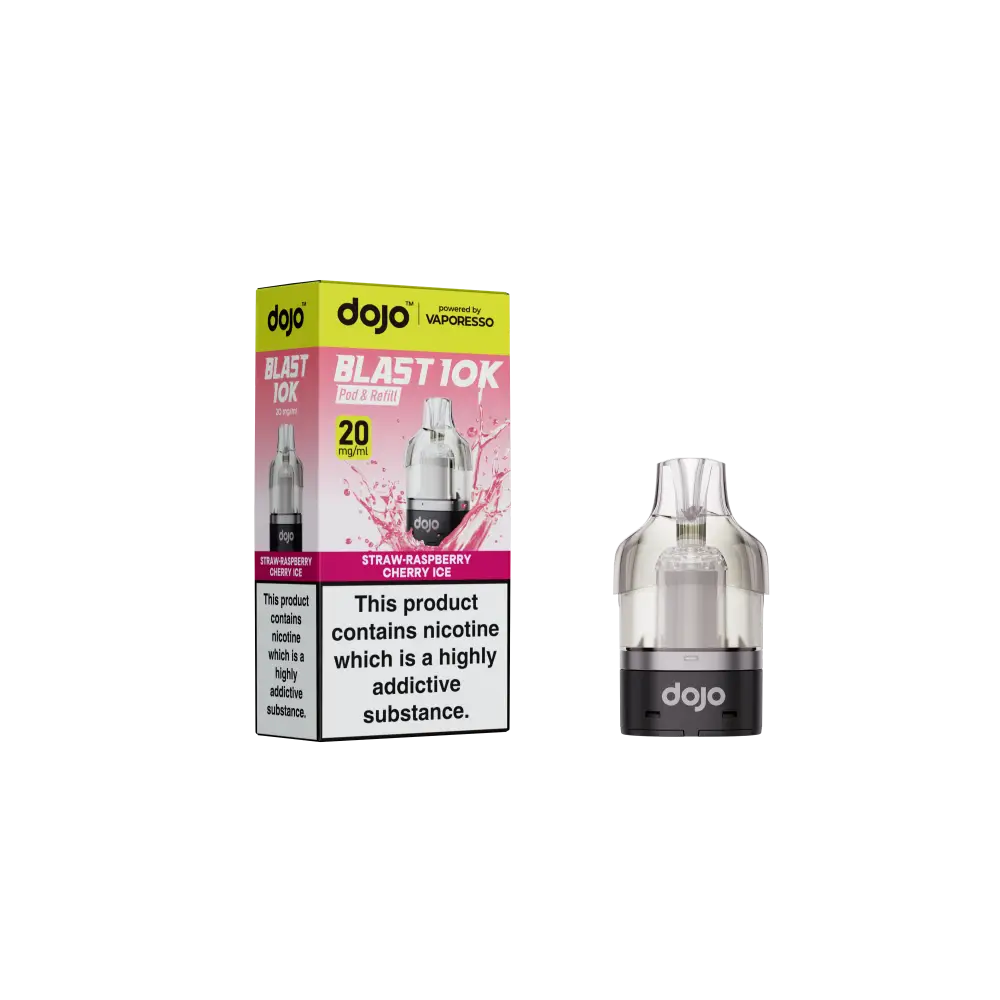 Vaporesso Dojo Blast 10K Replacement Pod - Straw Raspberry Cherry Ice - Replacement Pod