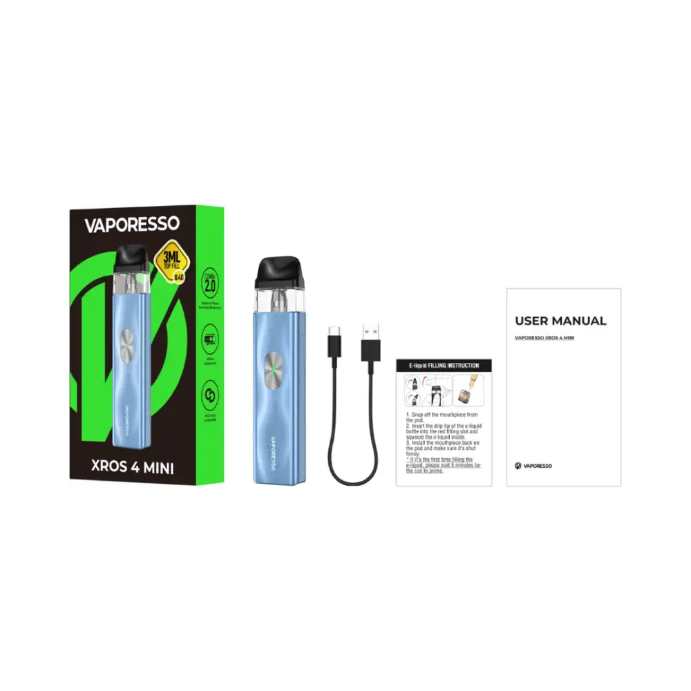 Vaporesso Xros 4 Mini Pod Vape Kit Box Content