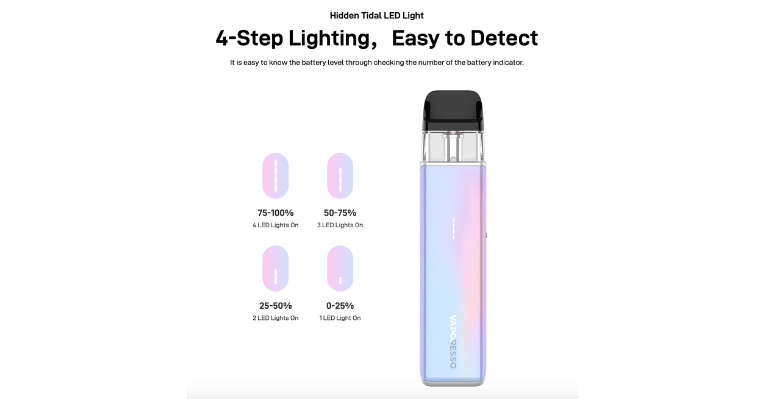 Vaporesso XROS 5 Mini Vape Pod Kit 4 Lights, Zero Guesswork - XROS 5 Mini's Smart LED.