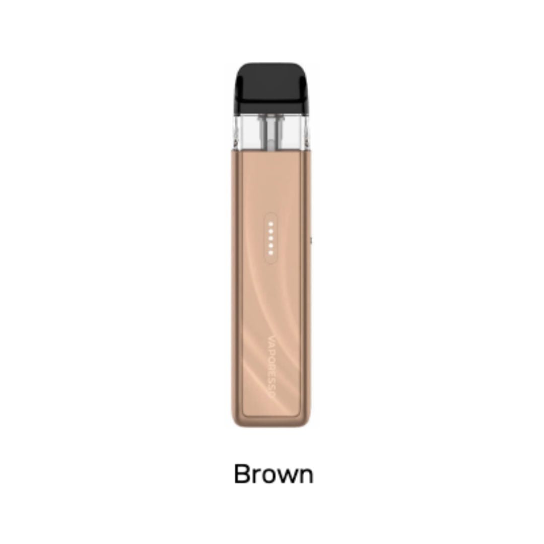 Vaporesso Xros 6 Mini Vape Pod Kit Brown vape device on a white background