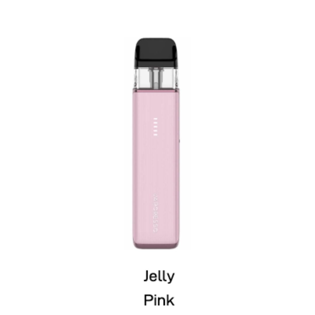 Vaporesso Xros 6 Mini Vape Pod Kit Jelly Pink vape device with black top on a white background