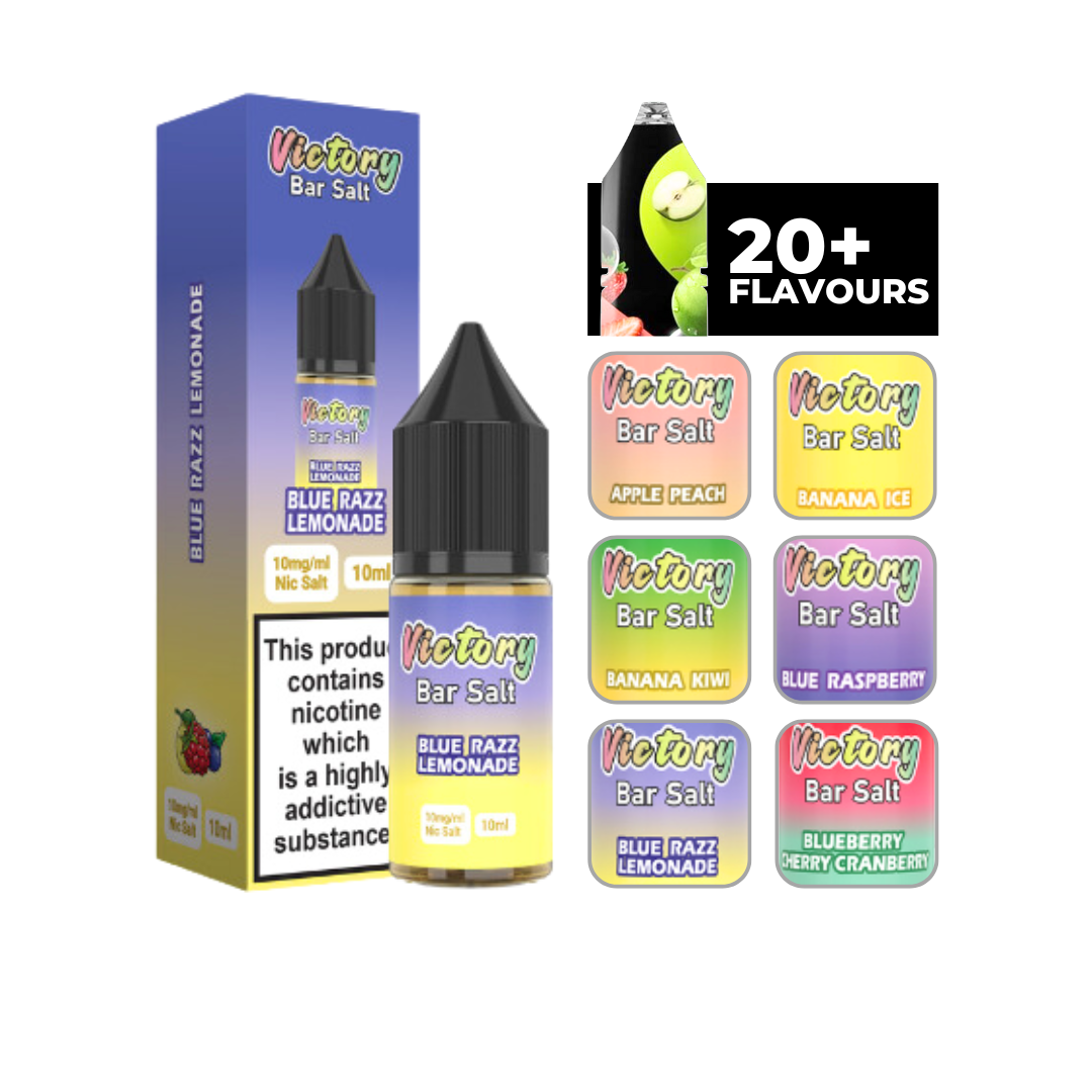 Victory Juice Bar Salt 10ml E-Liquid Blue Razz Lemonade at Smokz Vape Store.