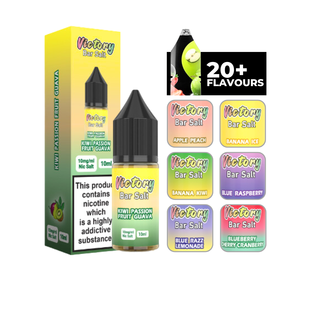 Victory Juice Bar Salt 10ml E-Liquid Kiwi Passion Fruit at Smokz Vape Store.