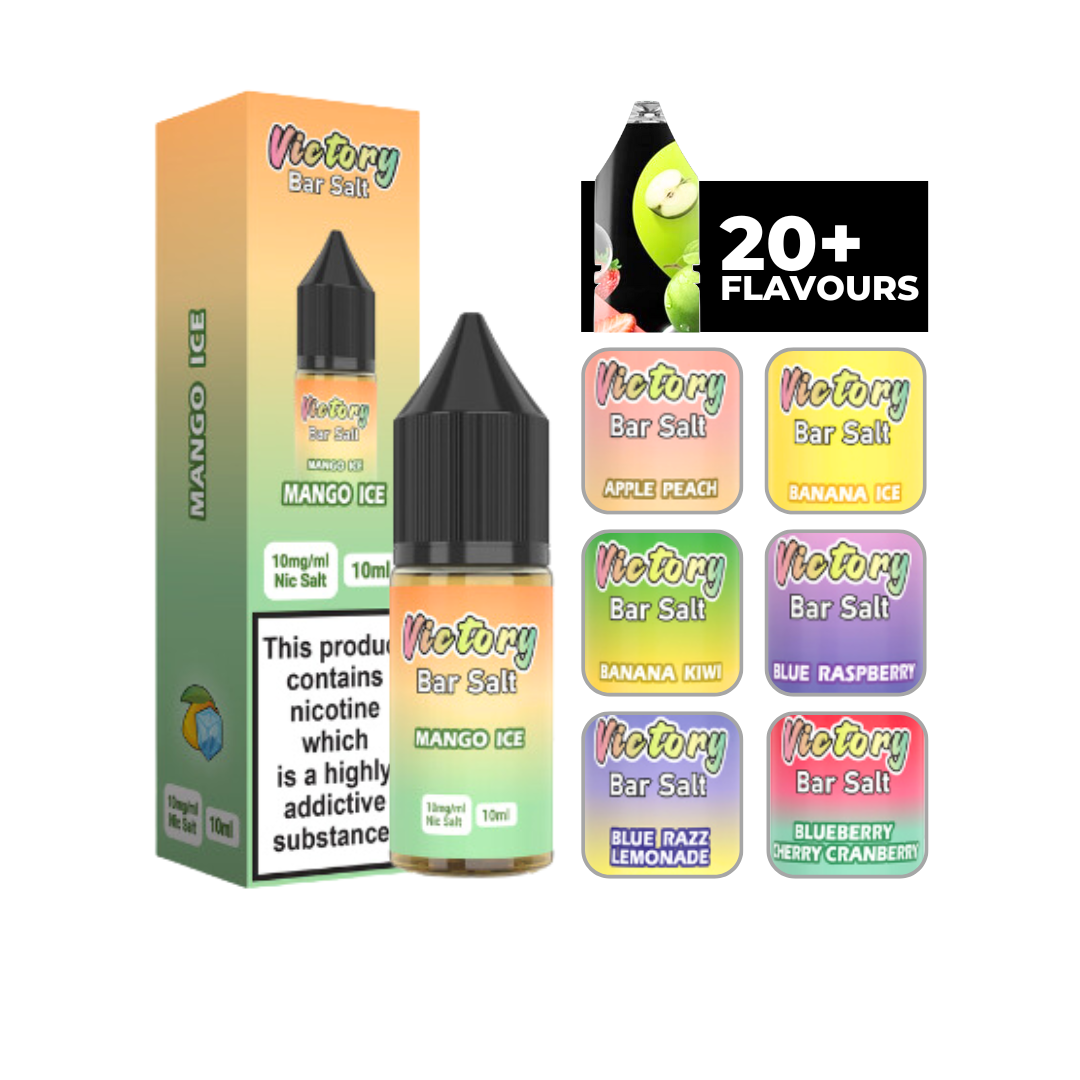 Victory Juice Bar Salt 10ml E-liquid Mango Ice at Smokz Vape Store.