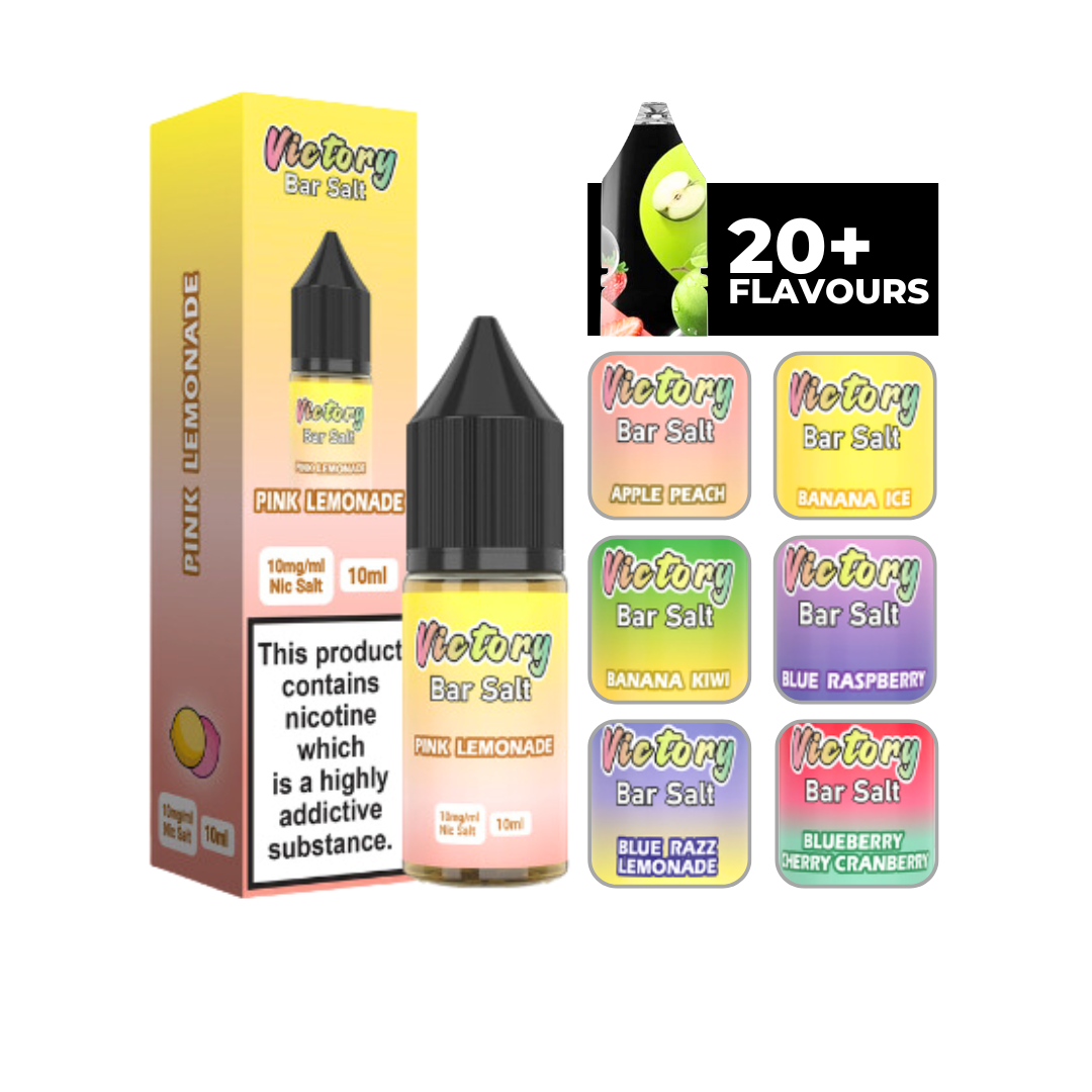 Victory Juice Bar Salt 10ml E-liquid Pink Lemonade at Smokz Vape Store.