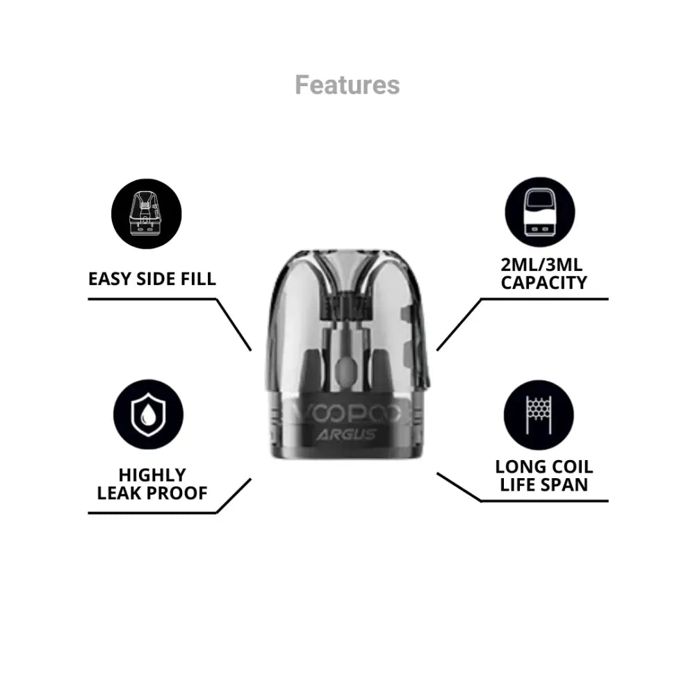 Voopoo Argus Top Fill Cartridge Features.