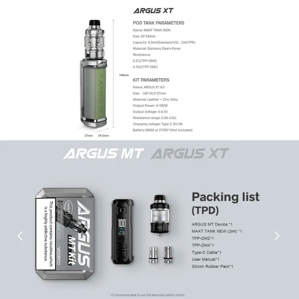 Voopoo Drag Argus XT Vape Kit 5 - Smokz Vape Store