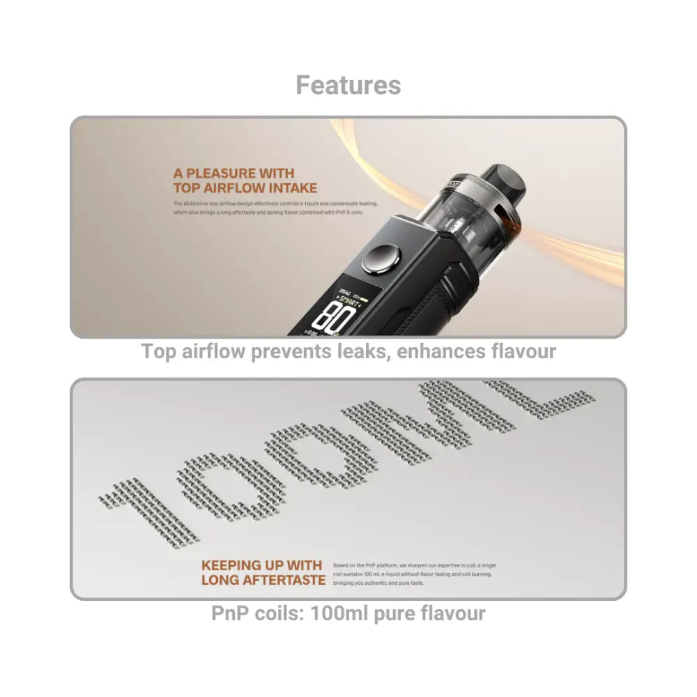 Voopoo Drag X2 80W Sub-Ohm Vape Kit Features - Smokz Vape Store.