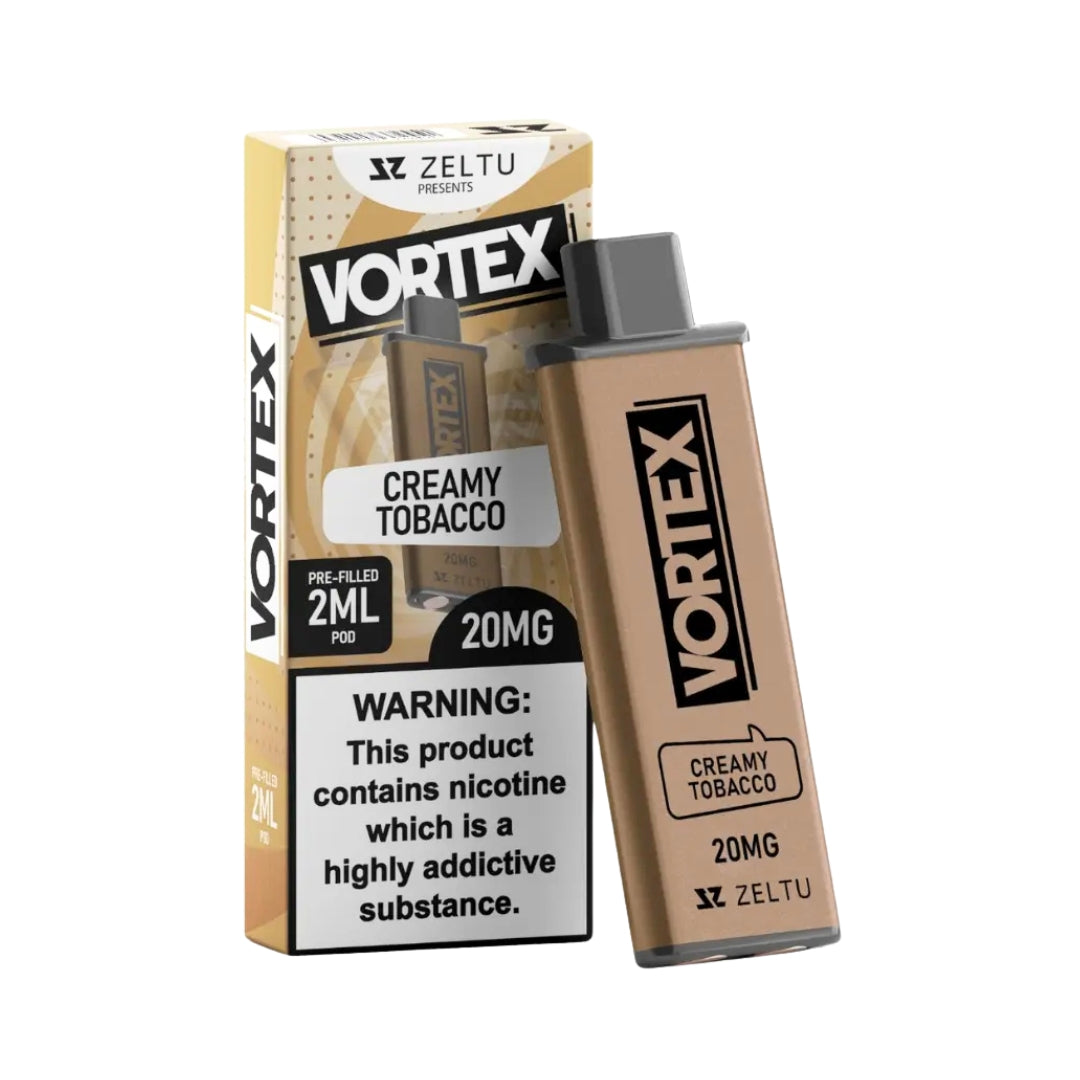 Vortex Creamy Tobacco Zeltu X3 Prefilled Vape Pod.