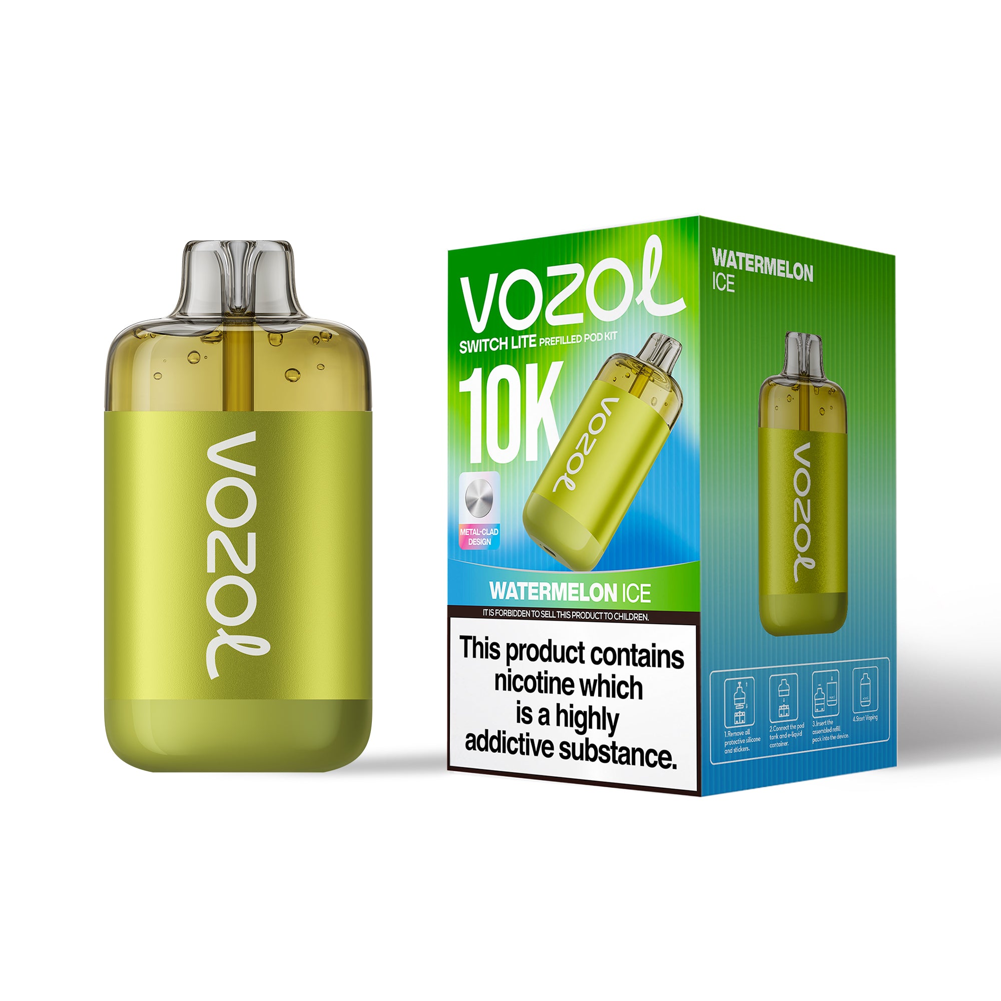 Vozol 10k Switch Lite Prefilled Pod Kit Watermelon Ice