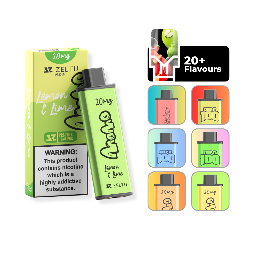 Zeltu X3 Pods Lemon Lime Flavour - 2ml prefilled vape pod up to 1000 puffs compatible with Zeltu X3 Pod Vape Kit.