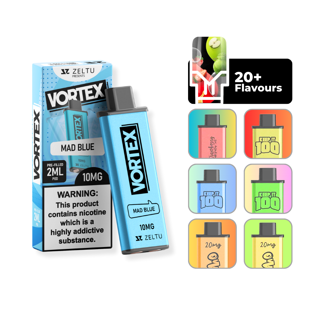 Zeltu X3 Pods Mad Blue Flavour - 2ml prefilled vape pod up to 1000 puffs compatible with Zeltu X3 Pod Vape Kit.