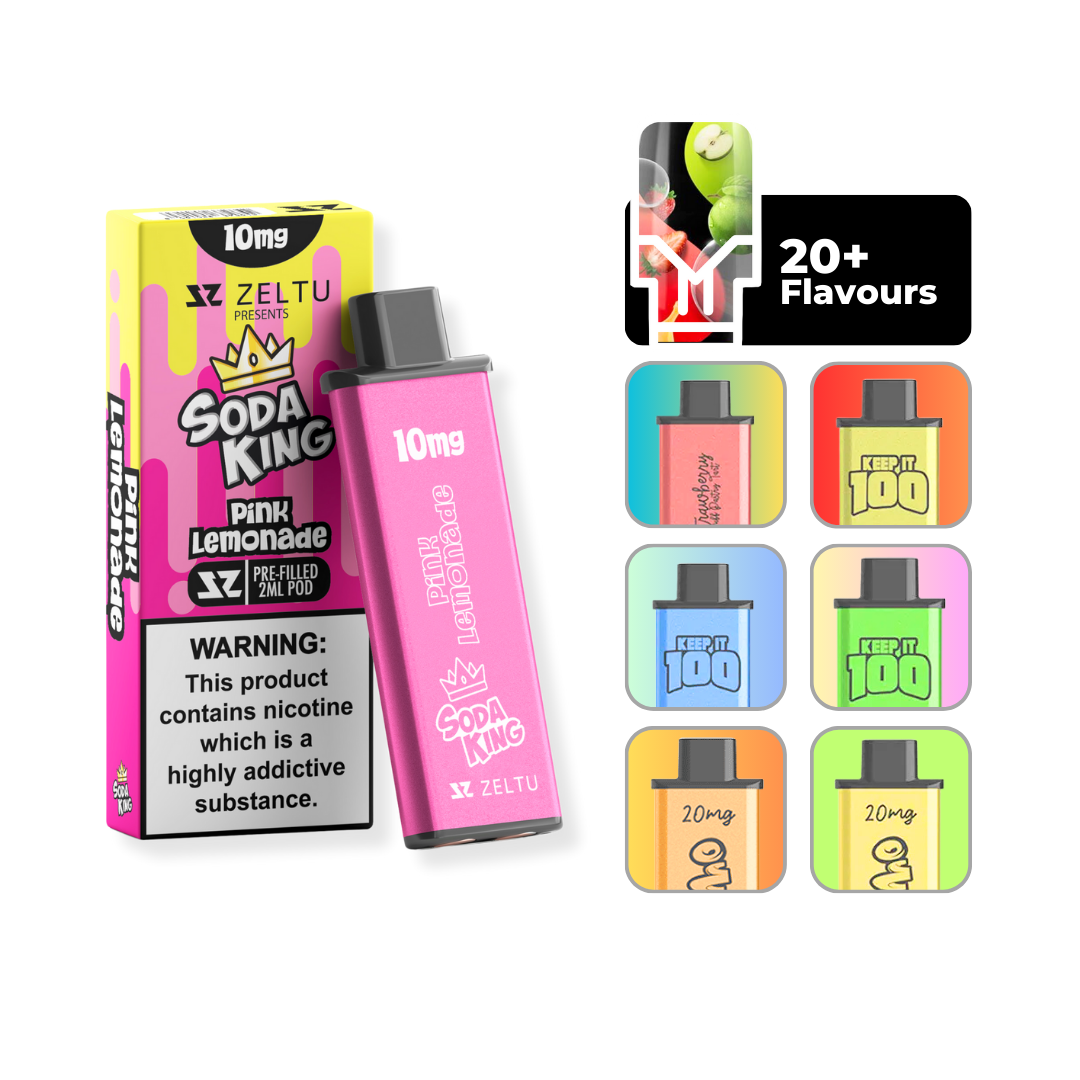 Zeltu X3 Pods Pink Lemonade Flavour - 2ml prefilled vape pod up to 1000 puffs compatible with Zeltu X3 Pod Vape Kit.