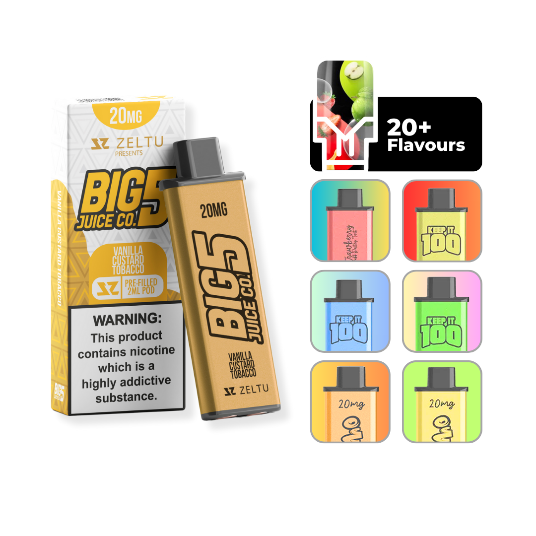 Zeltu X3 Pods Vanilla Custard Tobacco Flavour - 2ml prefilled vape pod up to 1000 puffs compatible with Zeltu X3 Pod Vape Kit.