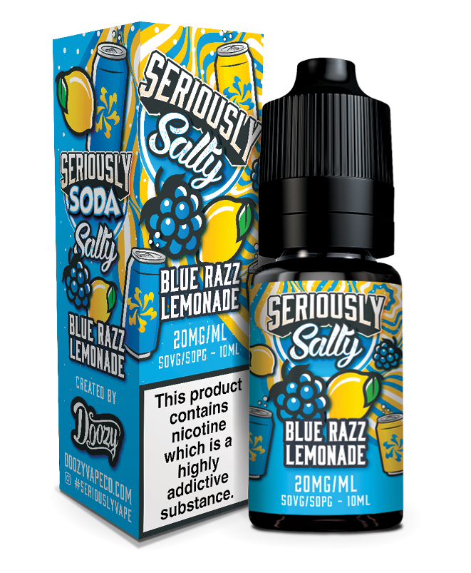 Doozy Seriously Soda 10ml Nic Salts E-Liquid Blue Razz Lemonade - Smokz Vape Store