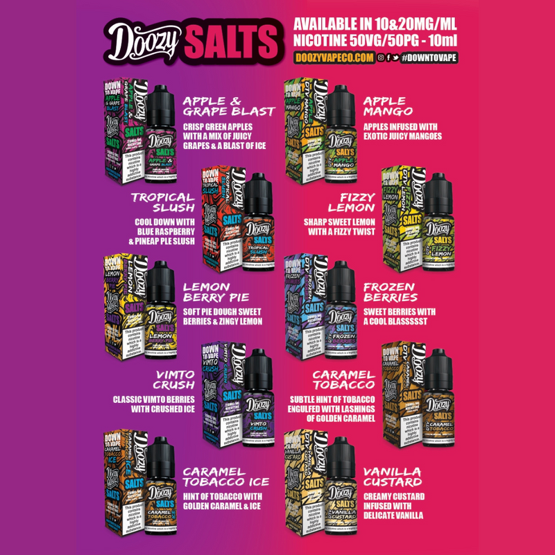 doozy salts 10ml nic salt e-liquids flavour profile